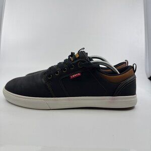 Levis Sneakers Mens Size 9.5 Black Lace Up Comfort Cushion Sole Casual Comfy